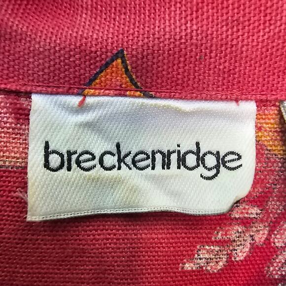 Breckenridge Shirt Jacket Shacket Womens Large Red Bohemian Paisley Canvas Boho - Picture 3 of 10